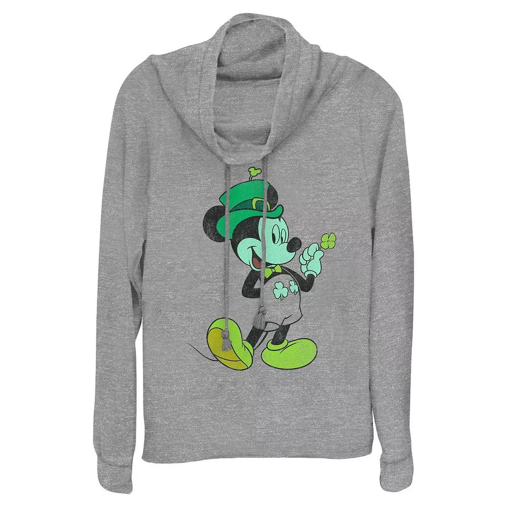 Disney's Mickey Mouse Lucky Outfit Women's Cowlneck Graphic Lightweight Long Sleeve,  Product Image