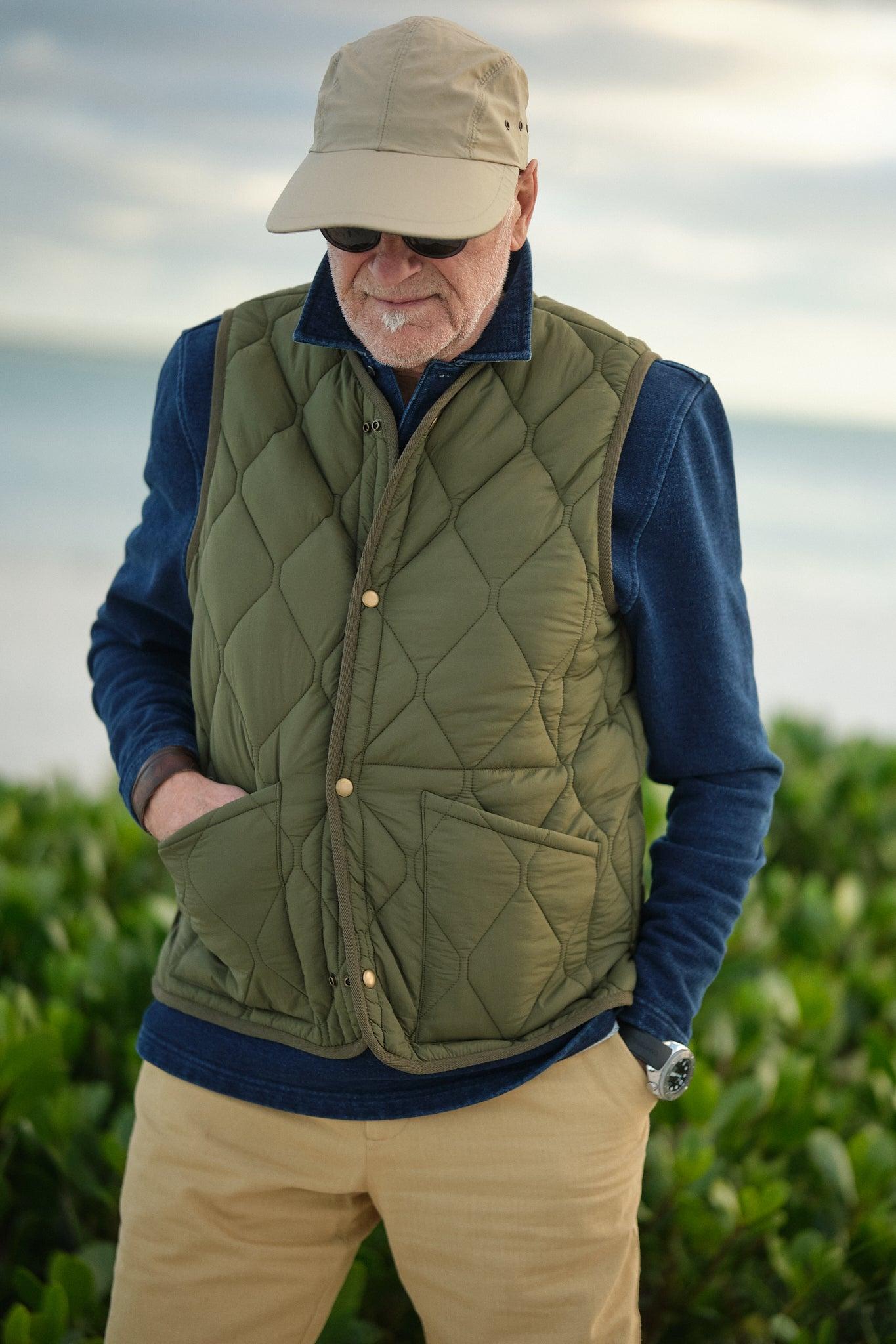 Quilted Vest in Olive Product Image