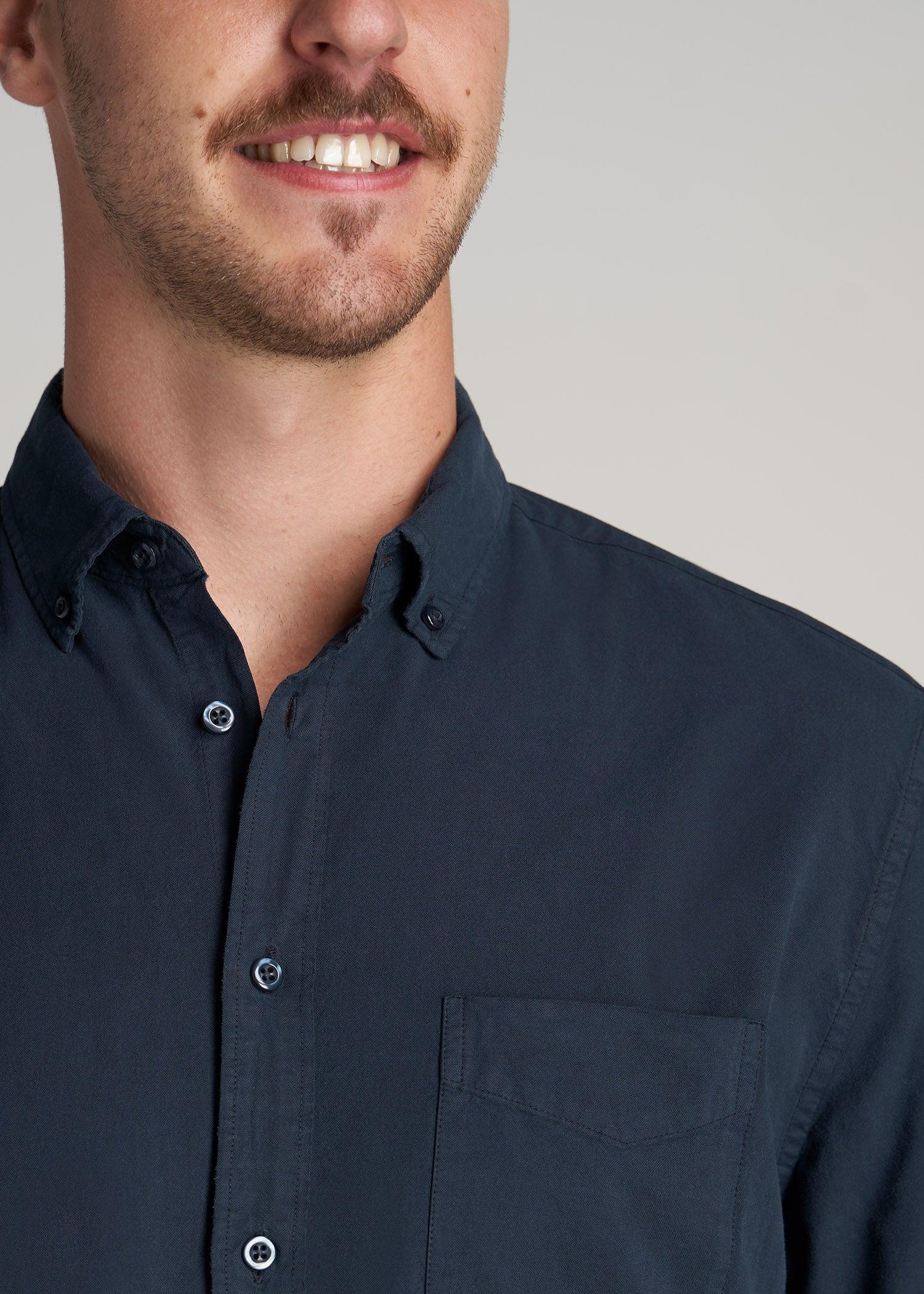 Washed Oxford Shirt for Tall Men in Navy Product Image