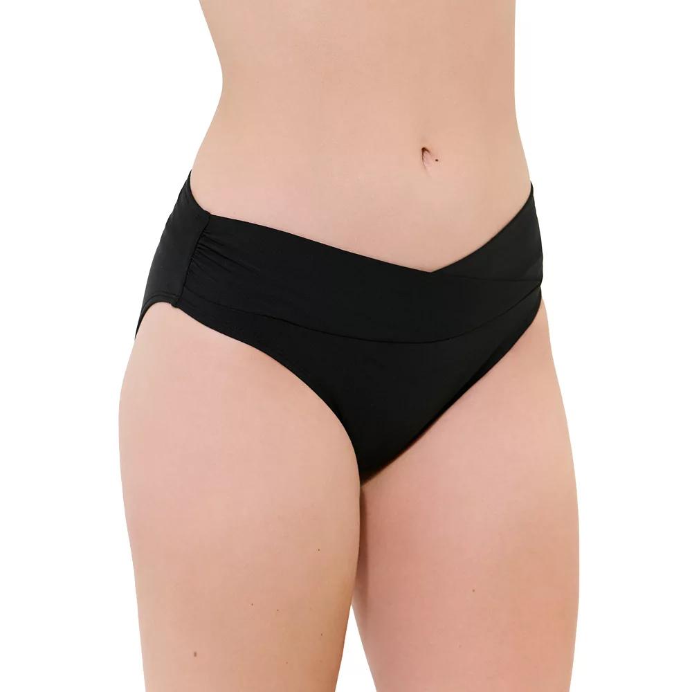 Women's Freshwater Twist Sash Hipster Swim Bottoms, Size: XXL, Black Product Image