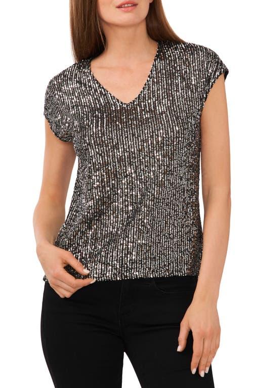 Calvin Klein Women's Sequin Cap Sleeve Top Yellow Size Large
