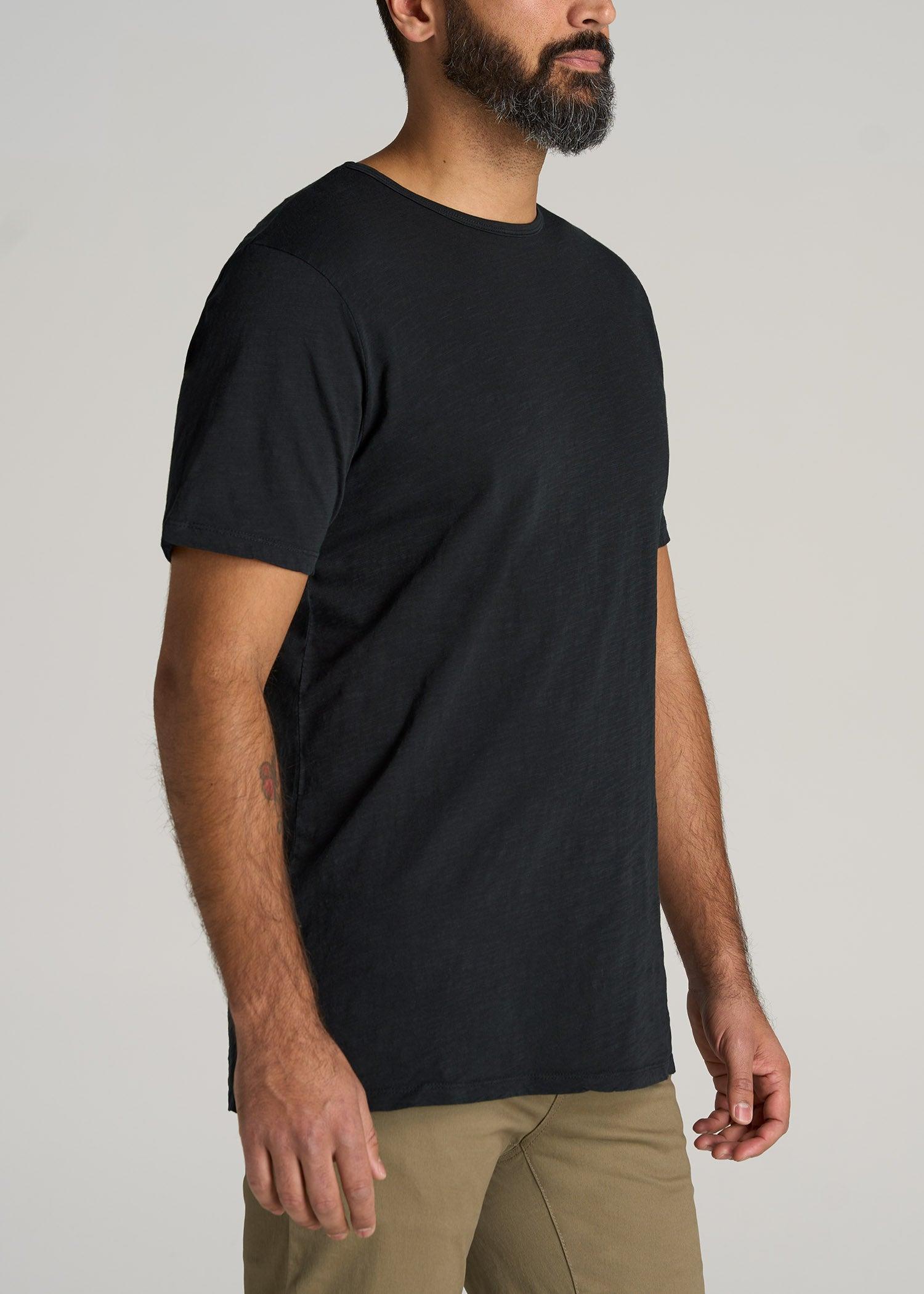 REGULAR-FIT Slub Tee for Tall Men in Charcoal Male Product Image