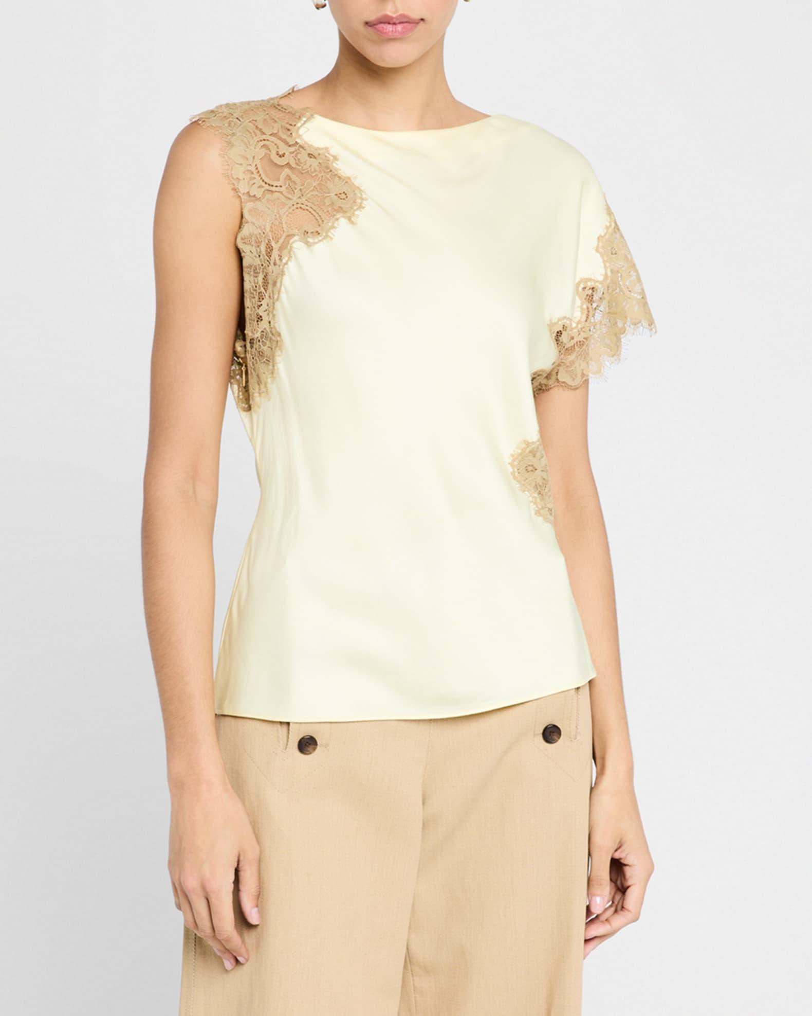 Alessia Satin and Lace Top Product Image