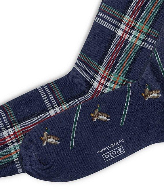 Polo Ralph Lauren Ducks/Plaid-Pattern Dress Socks 2-Pack Product Image