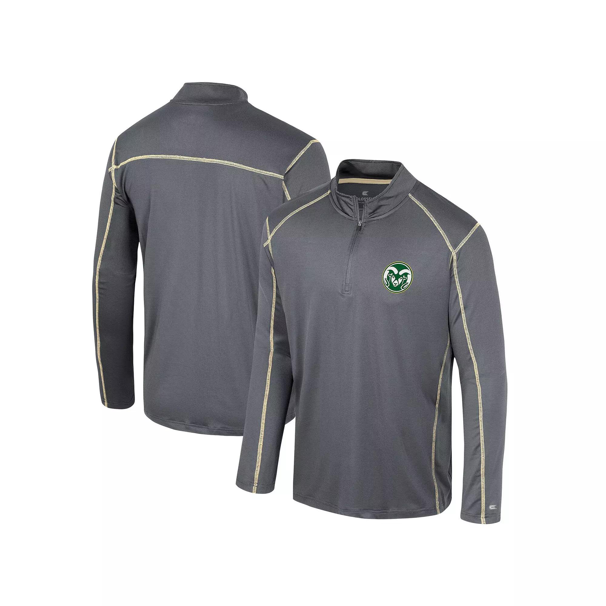 Men's Colosseum Black Colorado State Rams Cameron Quarter-Zip Windshirt, Size: Medium Product Image