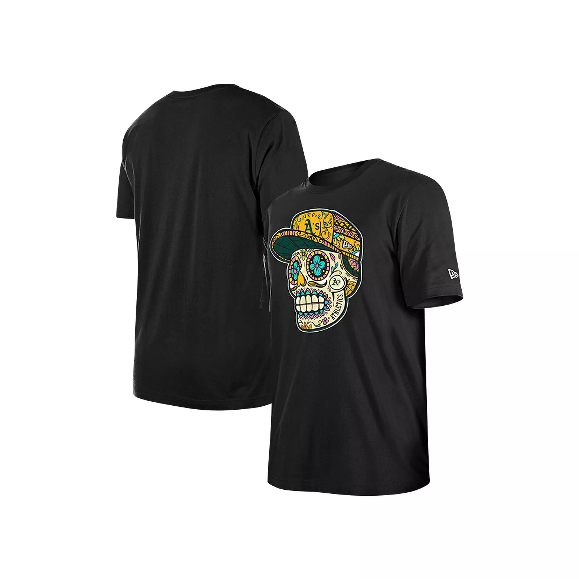 Men's New Era Black Oakland Athletics Sugar Skulls T-Shirt, Size: Small Product Image