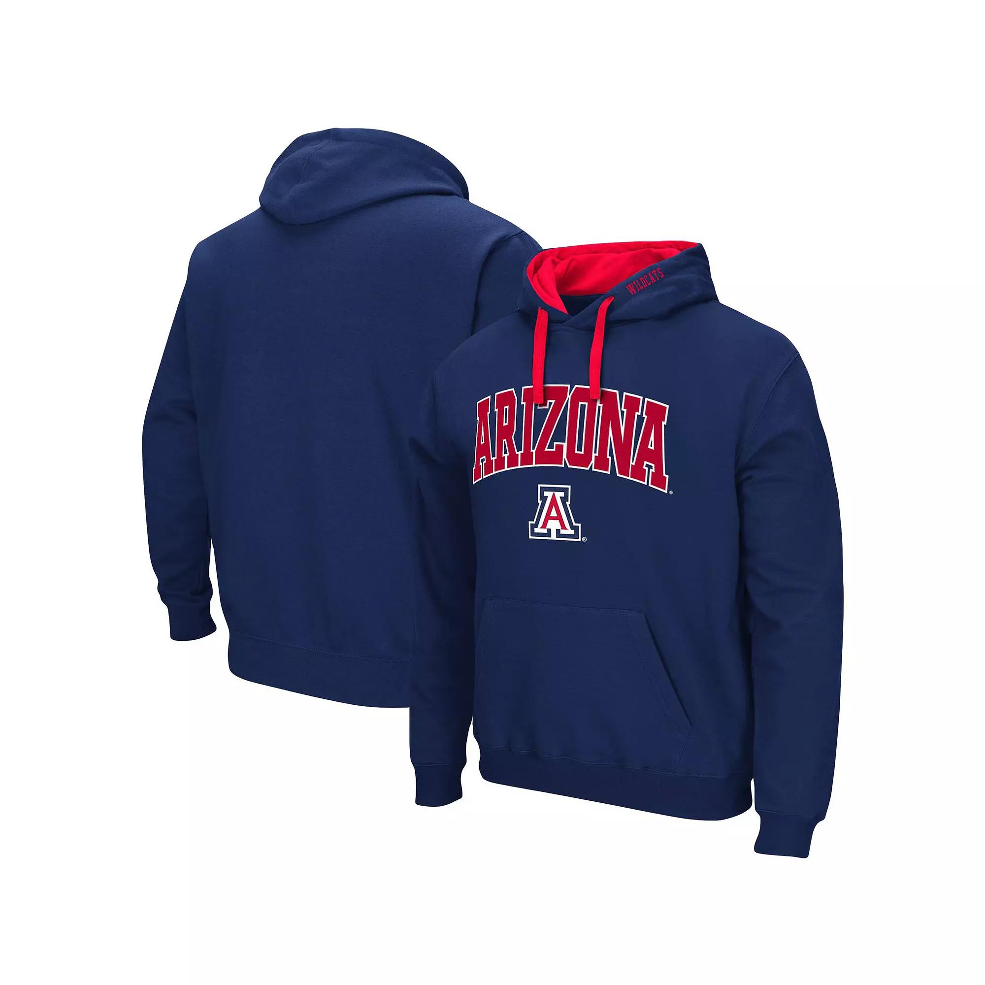 Men's Colosseum Navy Illinois Fighting Illini Big & Tall Arch & Logo 2.0 Pullover Hoodie,  Product Image