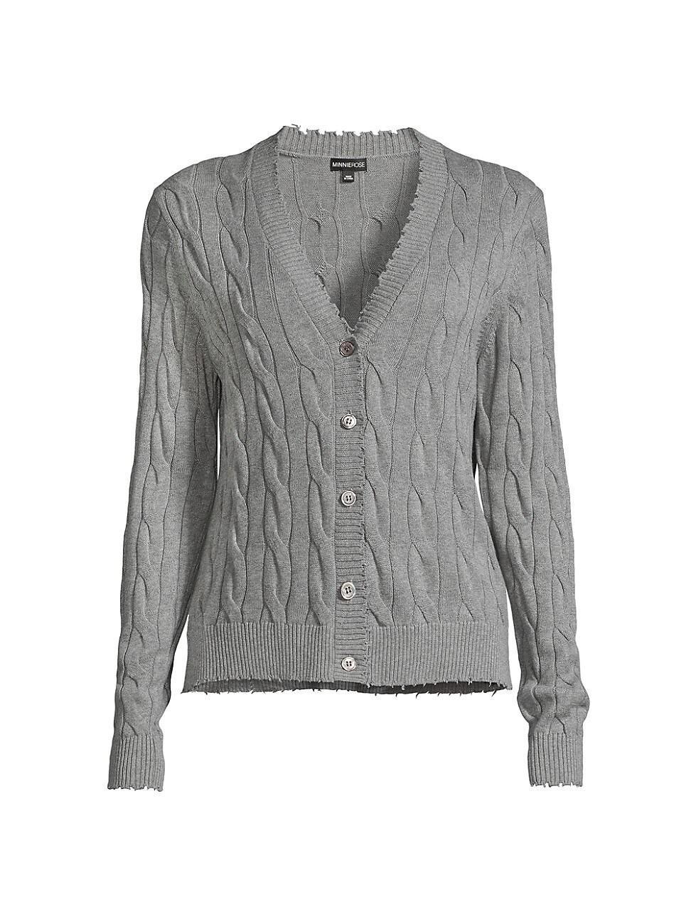 Womens Cable-Knit Cardigan Product Image