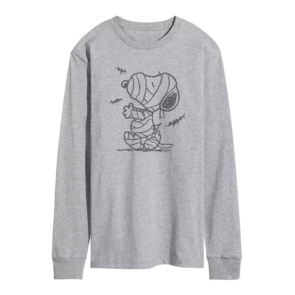 Men's Peanuts Snoopy Mummy Bats Long Sleeve Graphic Tee,  Product Image