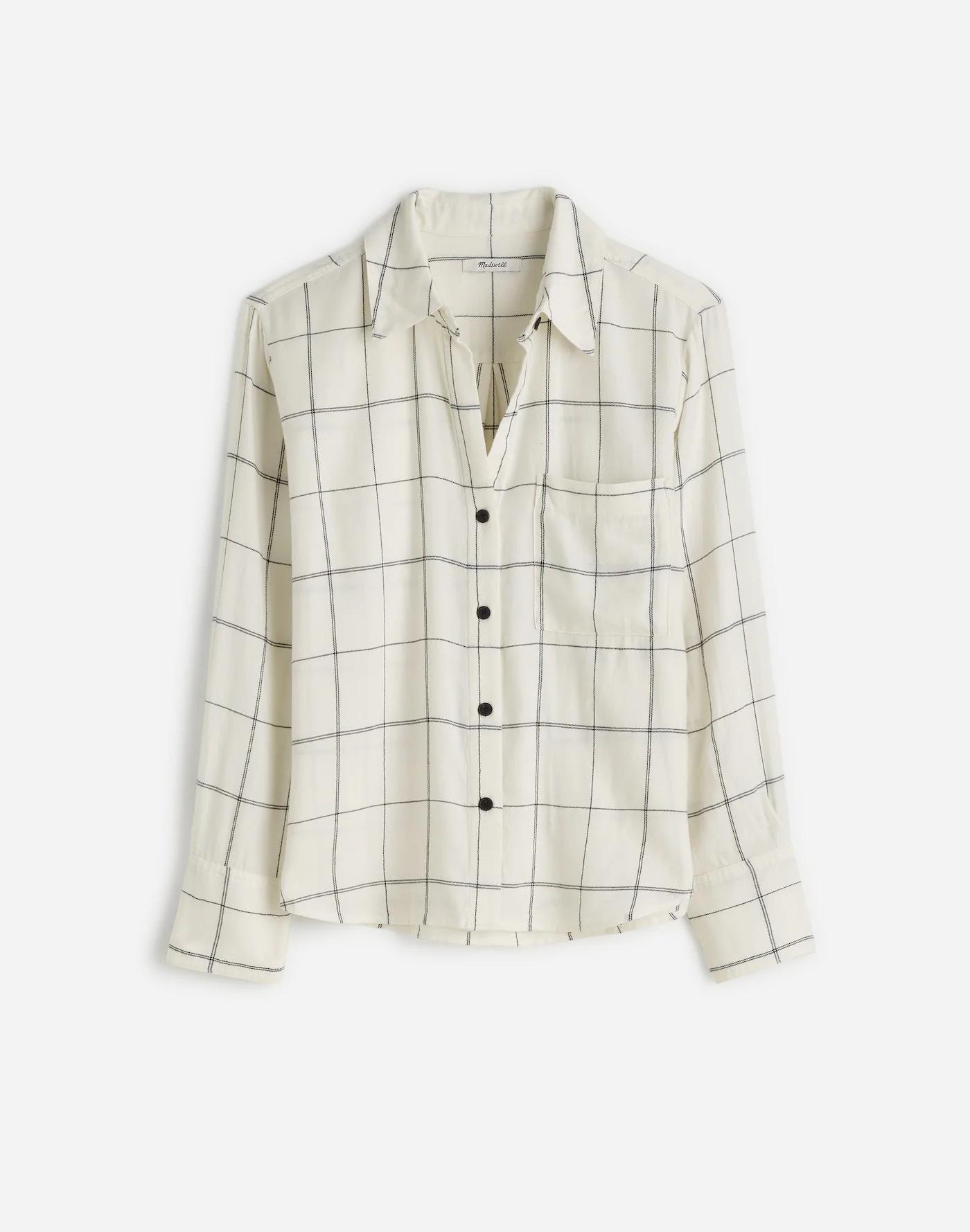 Easy Y-Neck Button-Up Shirt Product Image