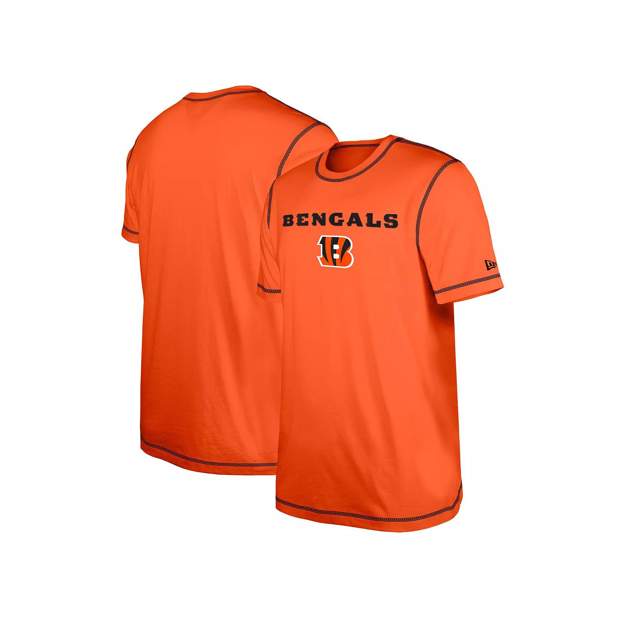 Men's New Era Orange Cincinnati Bengals Third Down Puff Print T-Shirt,  Product Image
