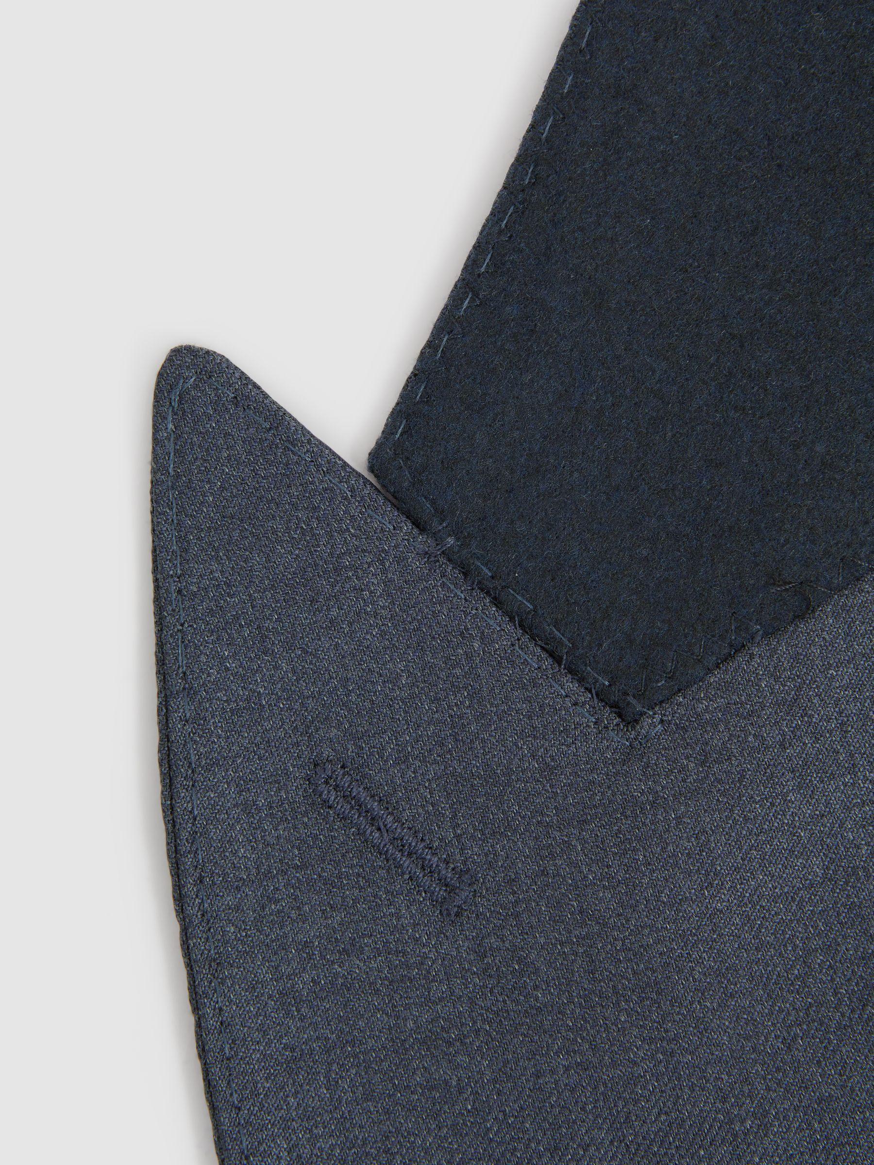 Slim Fit Single Breasted Wool Blazer in Airforce Blue Product Image