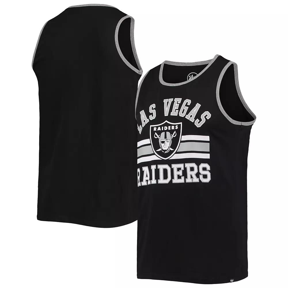 Men's '47 Black Las Vegas Raiders Edge Super Rival Tank Top,  Product Image