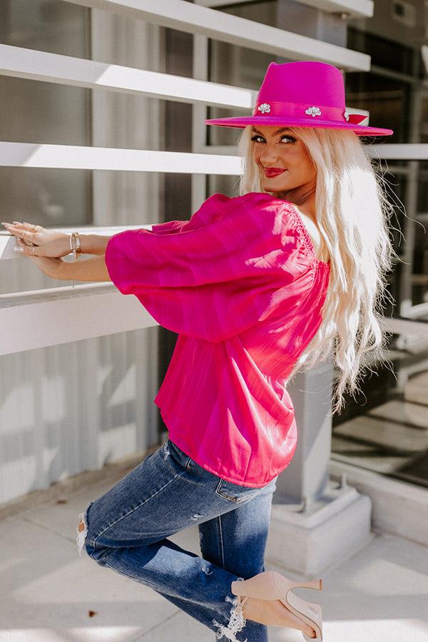 Ideal Day Shift Top In Fuchsia Product Image