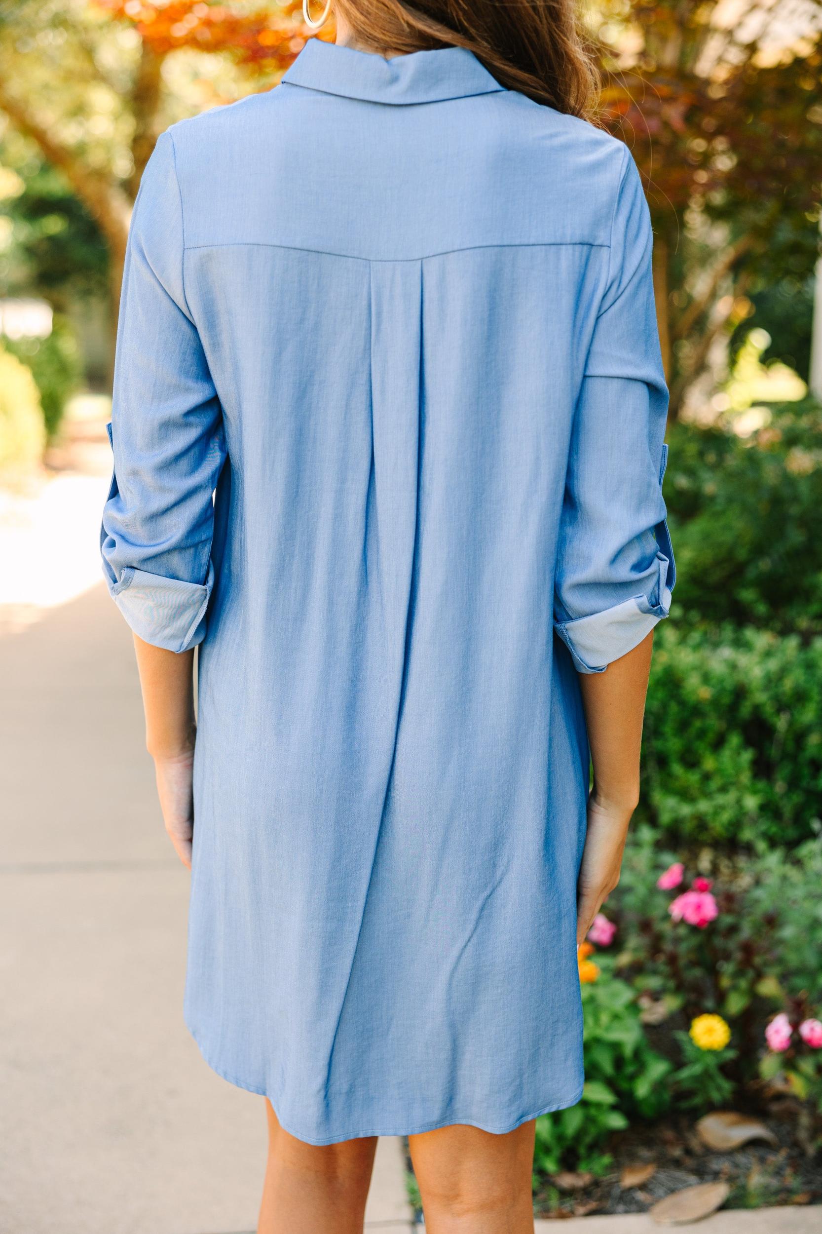 Soon To Be Light Wash Chambray Dress Female Product Image