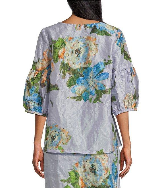 Bryn Walker Memory Crunch Taffeta Bias Printed A-Line Pull-On Coordinating Skirt Product Image