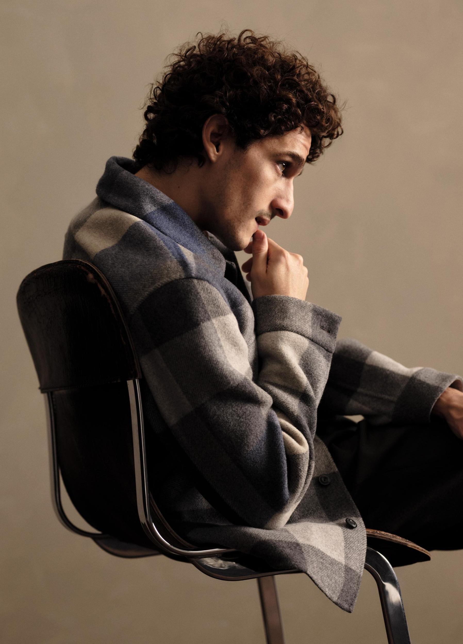 Plaid Italian Splittable Wool-Blend Shirt Jacket Product Image