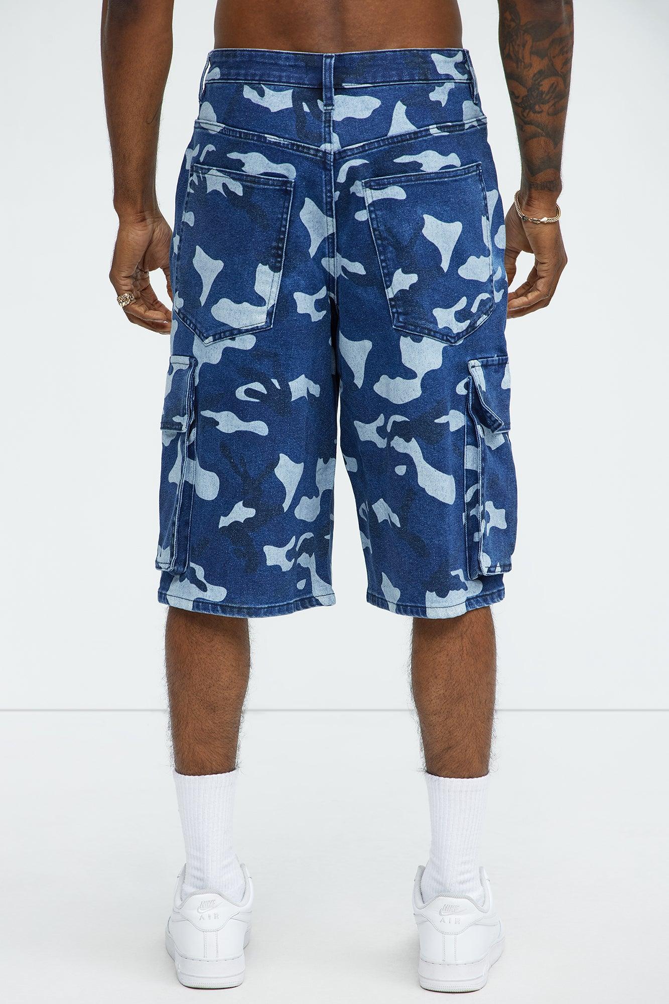 Cargo Camo Baggy Denim Shorts - Camouflage Product Image