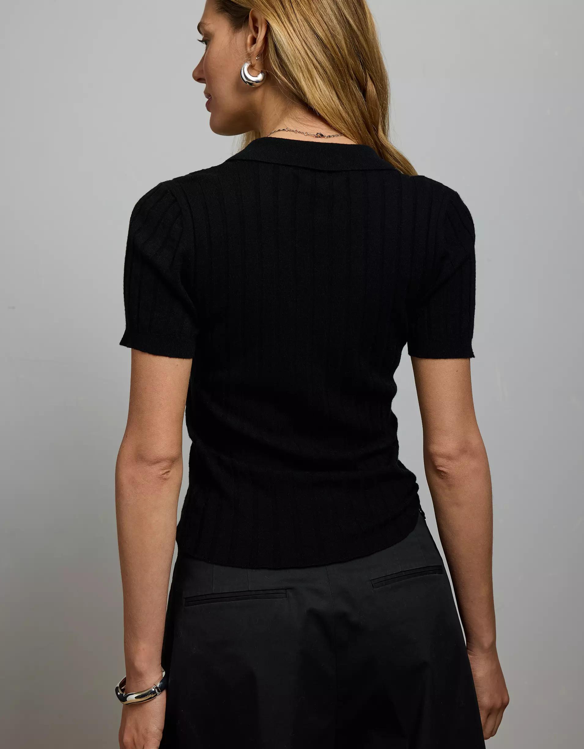 AE77 Premium Wool-Silk Blend Polo Shirt Product Image