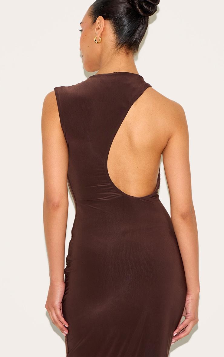 Petite Chocolate Cut Out Side Maxi Dress Product Image