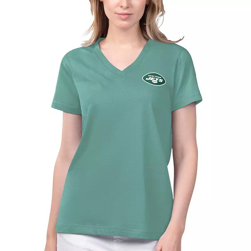 Women's Margaritaville Blue New England Patriots Game Time V-Neck T-Shirt,  Product Image