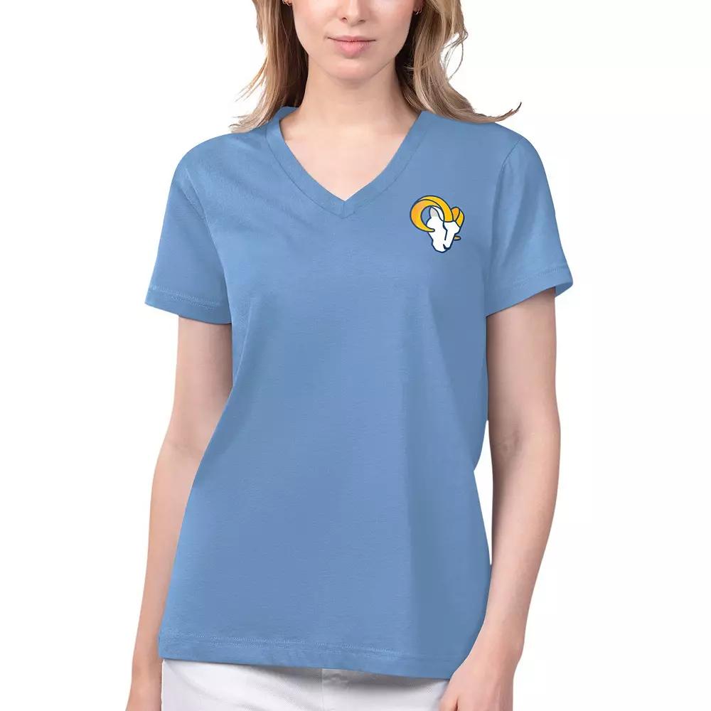 Women's Margaritaville Blue Los Angeles Rams Game Time V-Neck T-Shirt,  Product Image