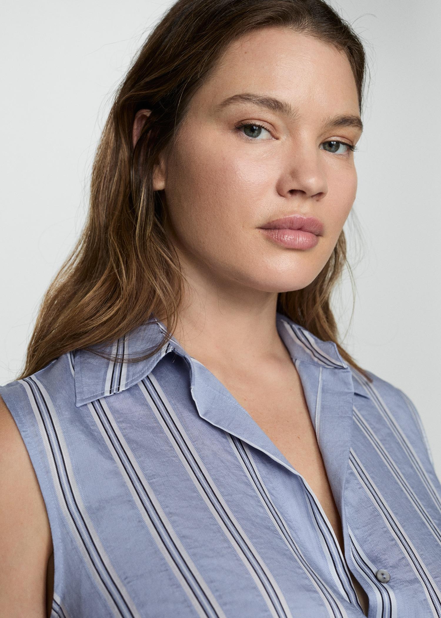 Draped shirt dress - Women | MANGO USA Product Image