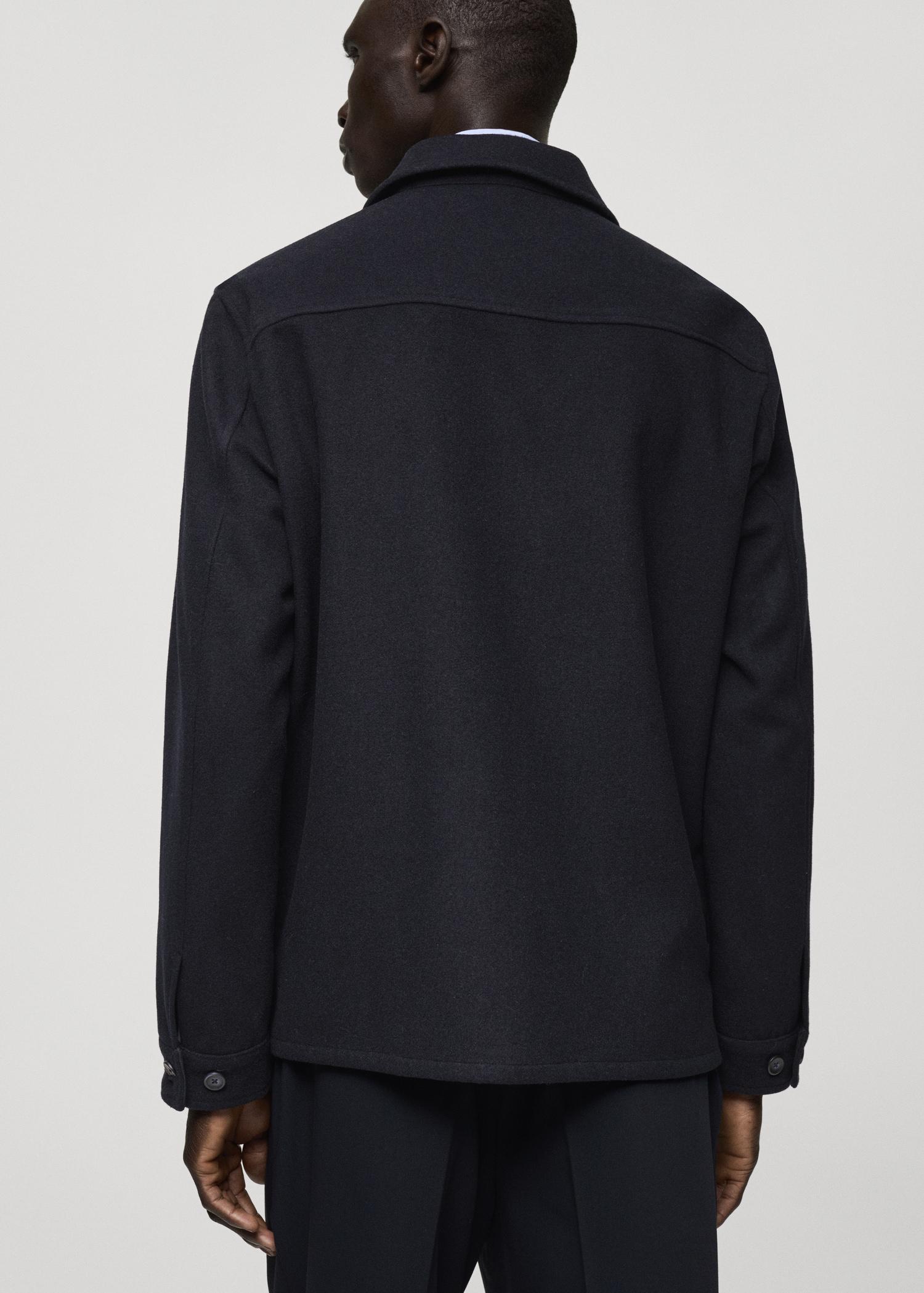 Flannel wool-blend overshirt - Men | MANGO USA Product Image