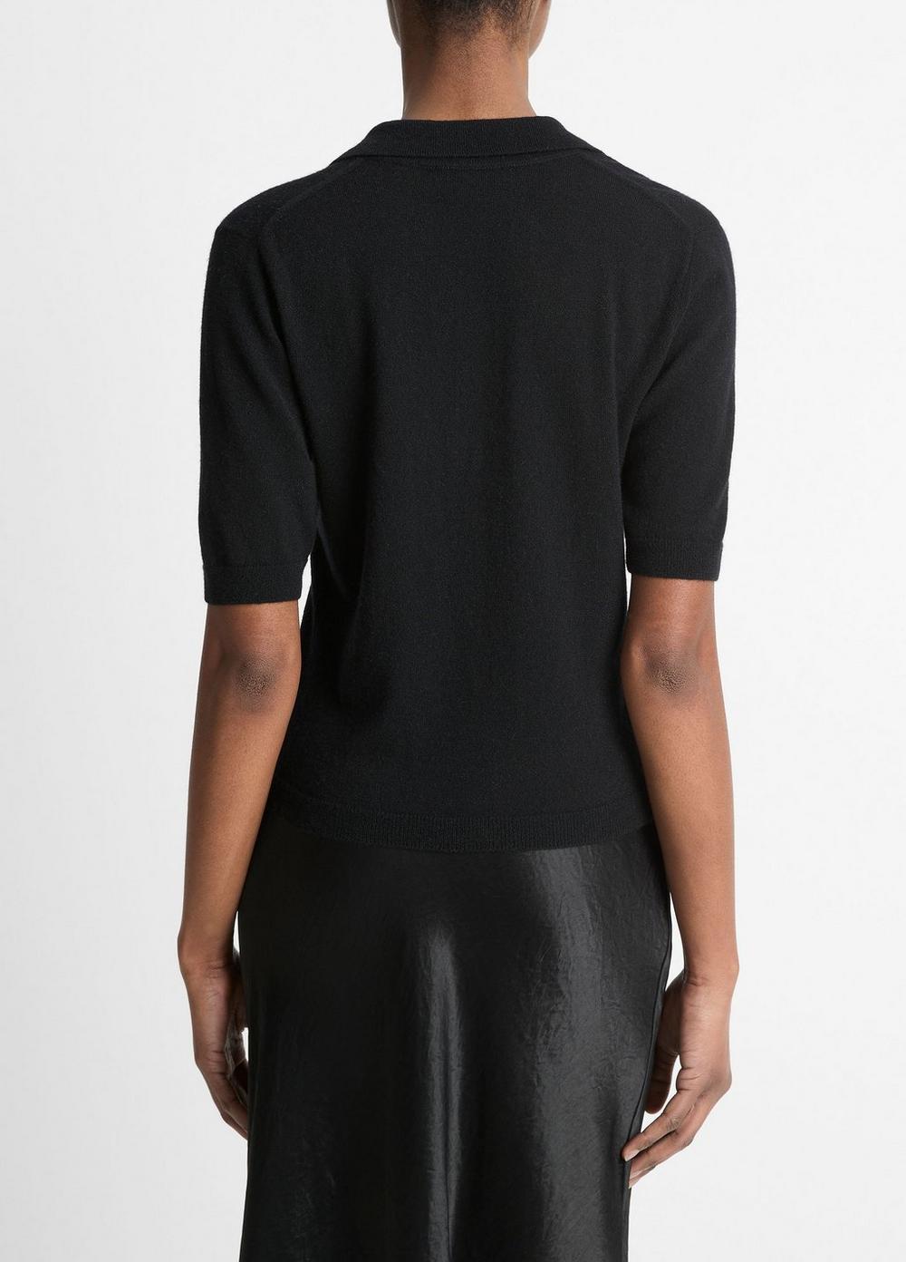 Cashmere-Silk Short-Sleeve Polo Sweater Product Image