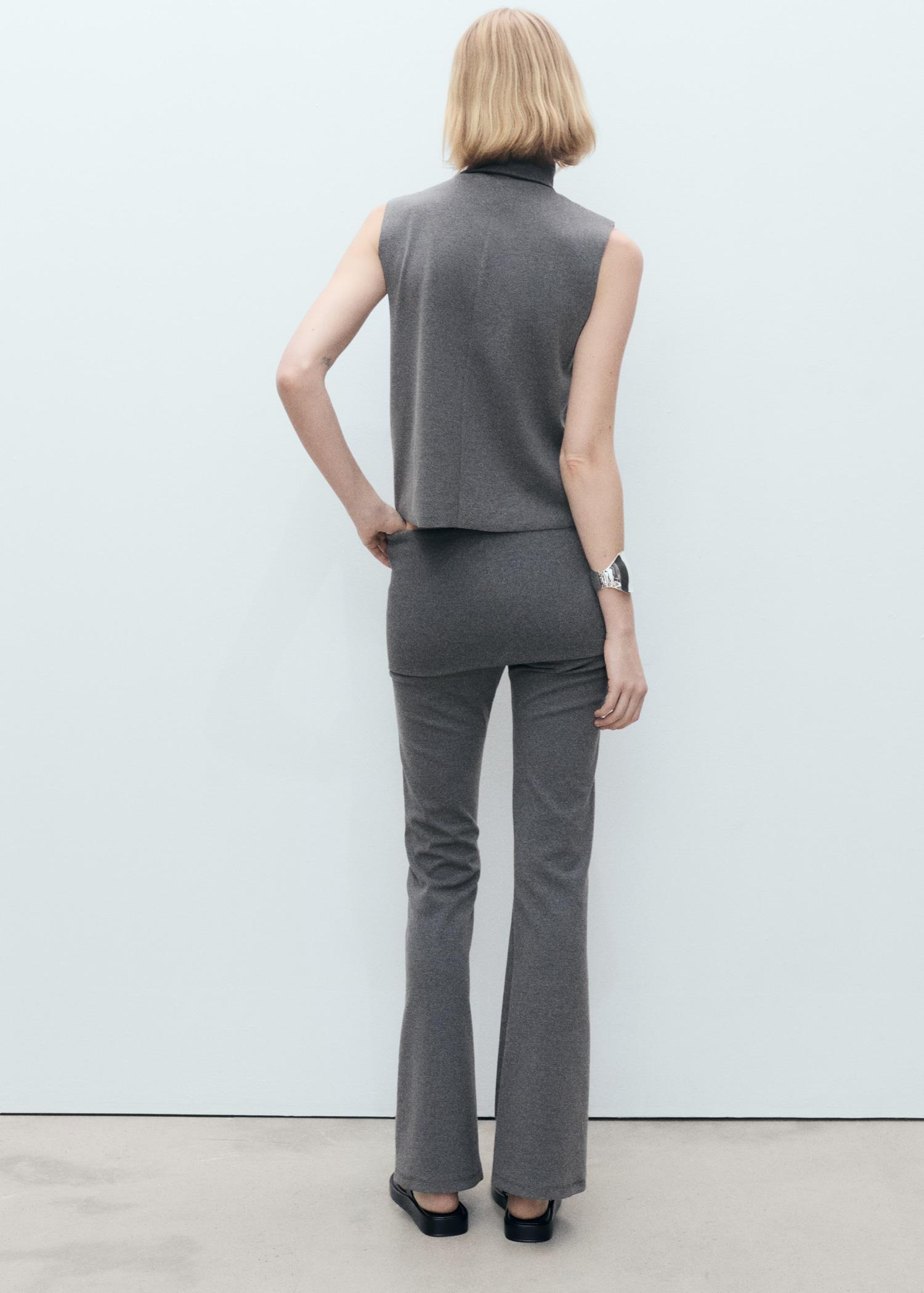 Flared pants with turn-up waist - Women | MANGO USA Product Image