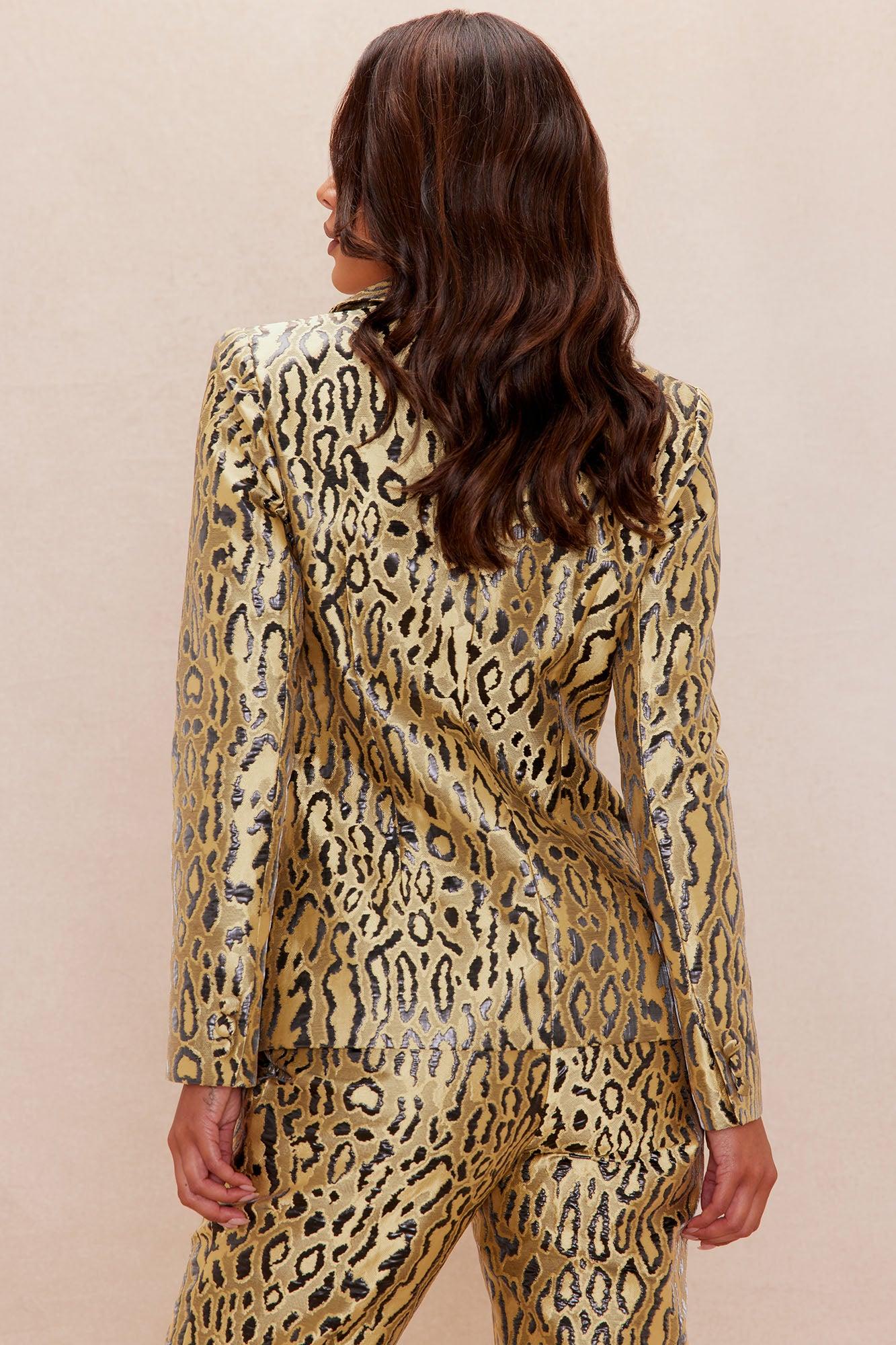Lani Leopard Jacquard Blazer - Yellow/combo Female Product Image