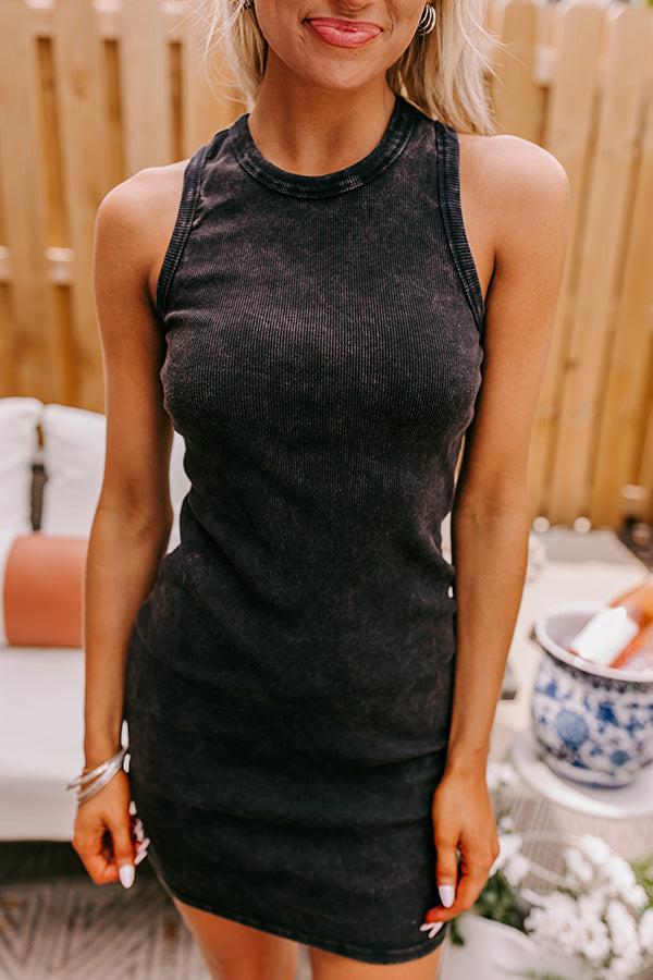 Block Street Party Mineral Wash Mini Dress in Vintage Black Product Image