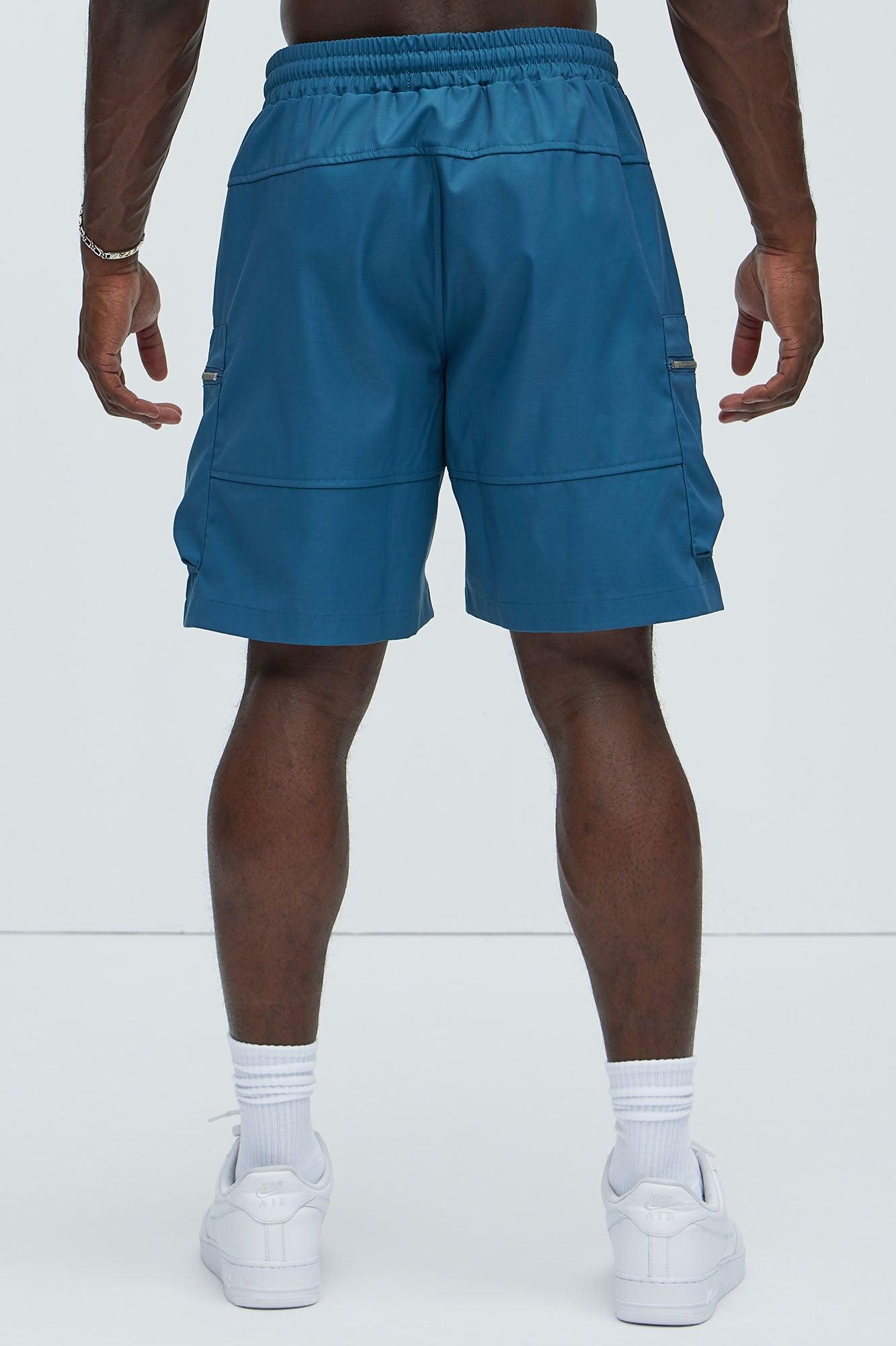 Maxey Cargo Shorts - Blue Product Image