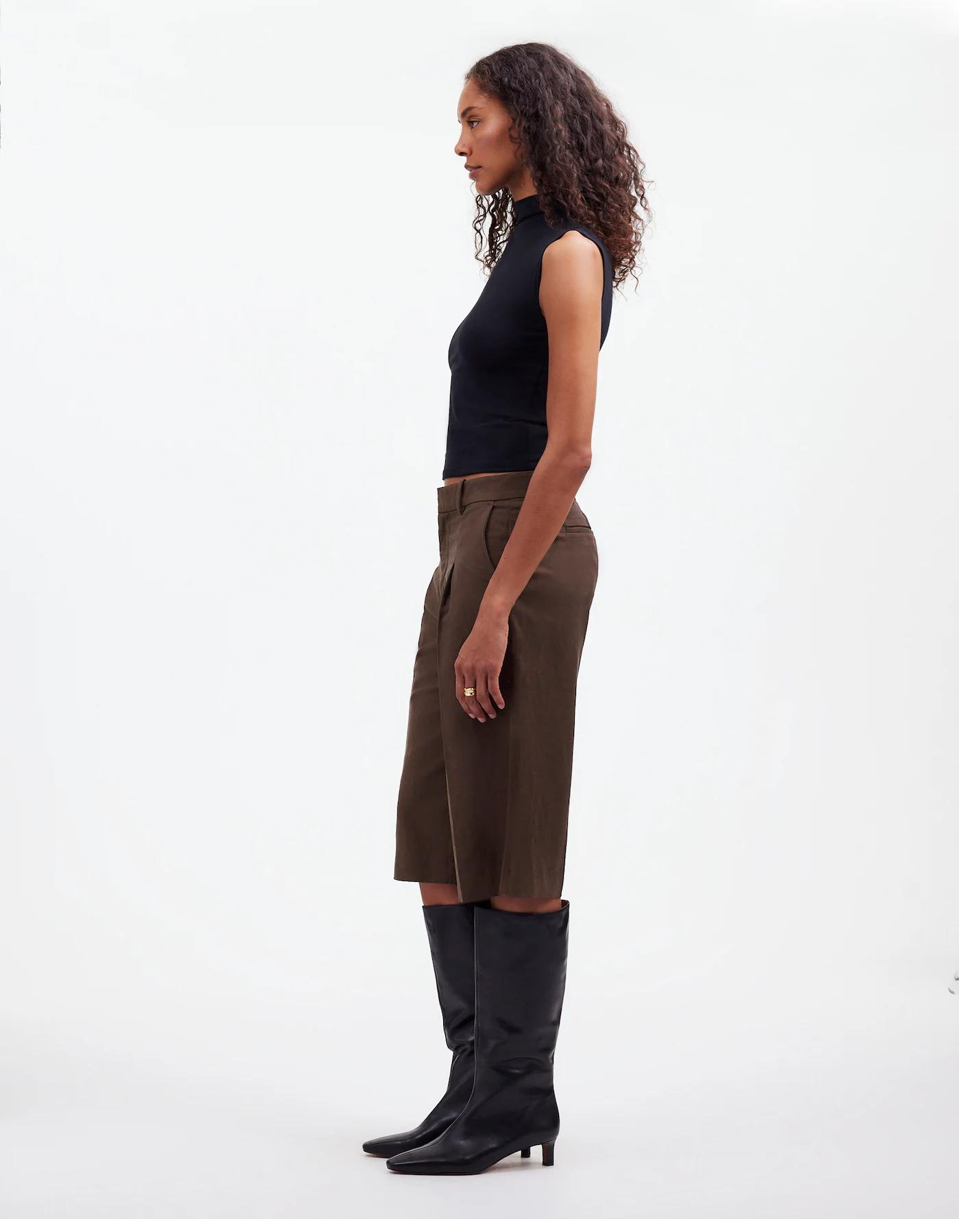 Slouchy Shorts in Drapey Twill Product Image