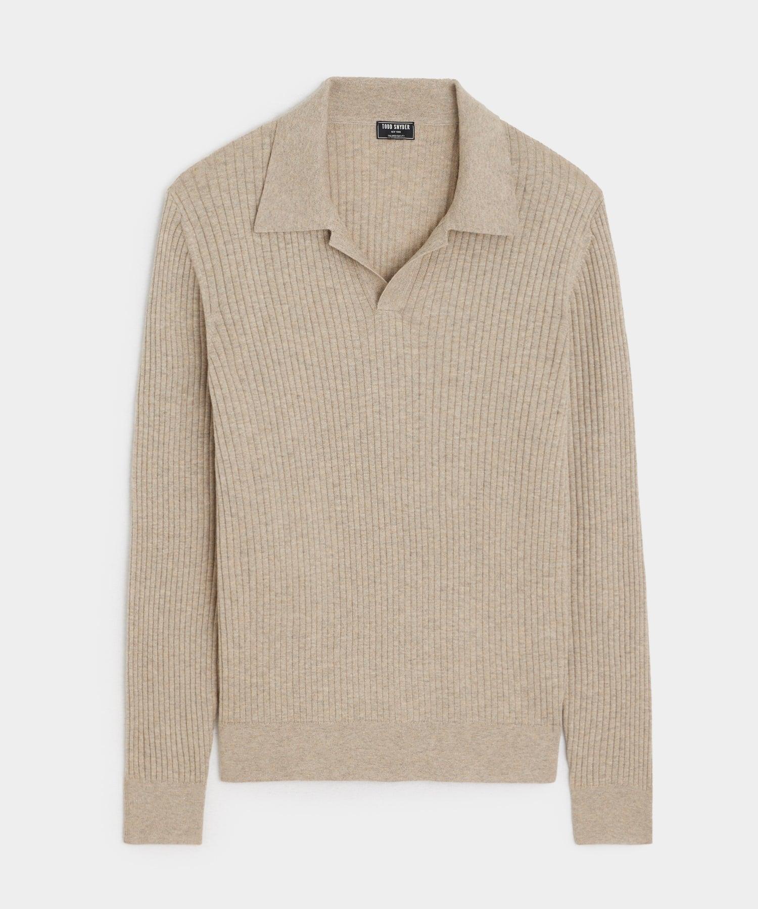 Silk-Cashmere Ribbed Montauk Sweater Polo Product Image