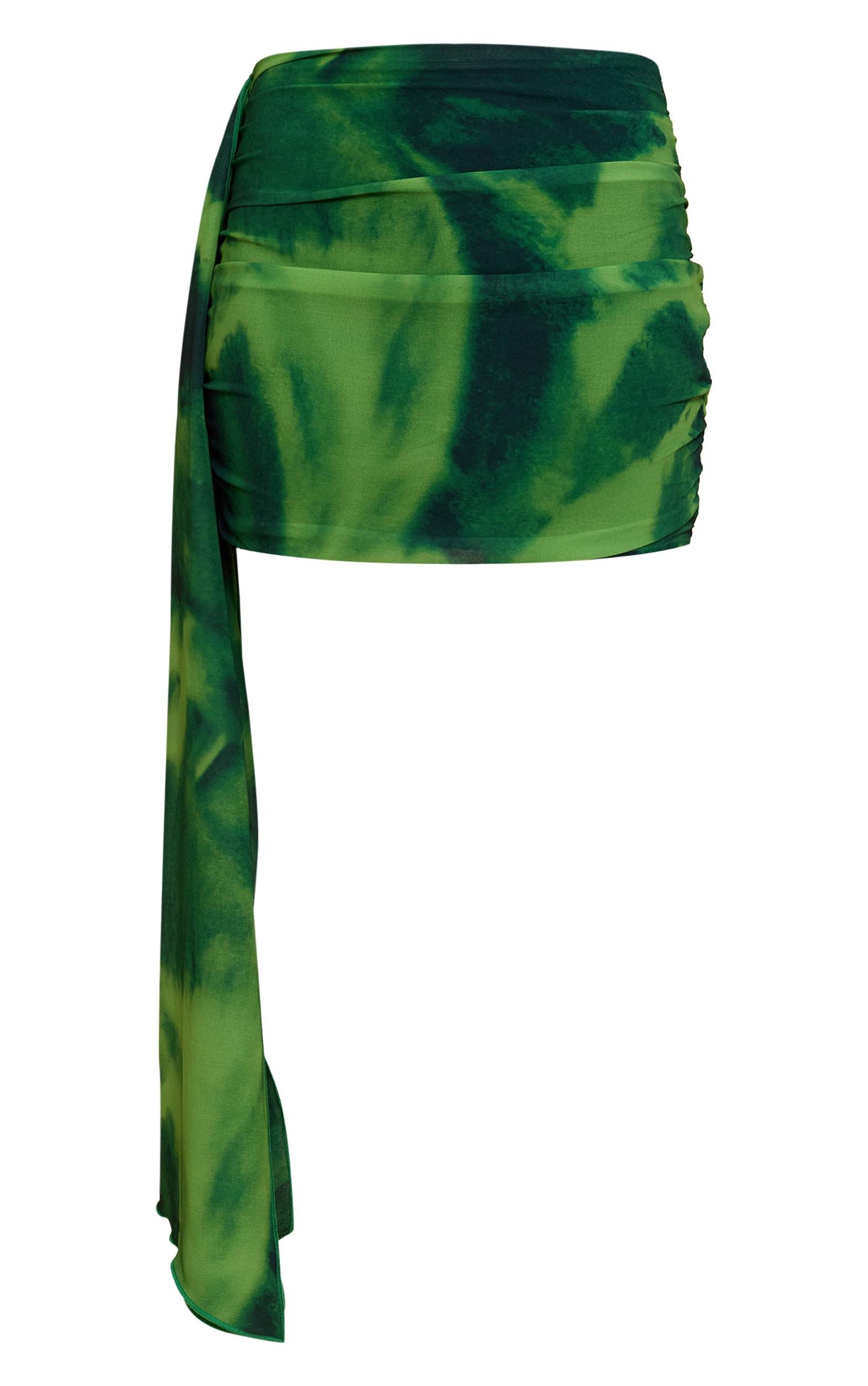 Chiffon Printed Draped Mini Skirt Product Image