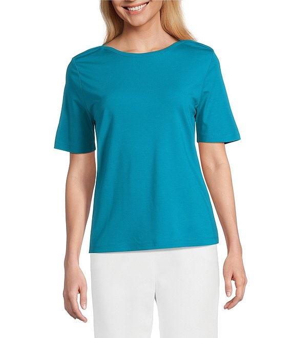 Investments Knit Short Sleeve Ballet Neck Top Product Image