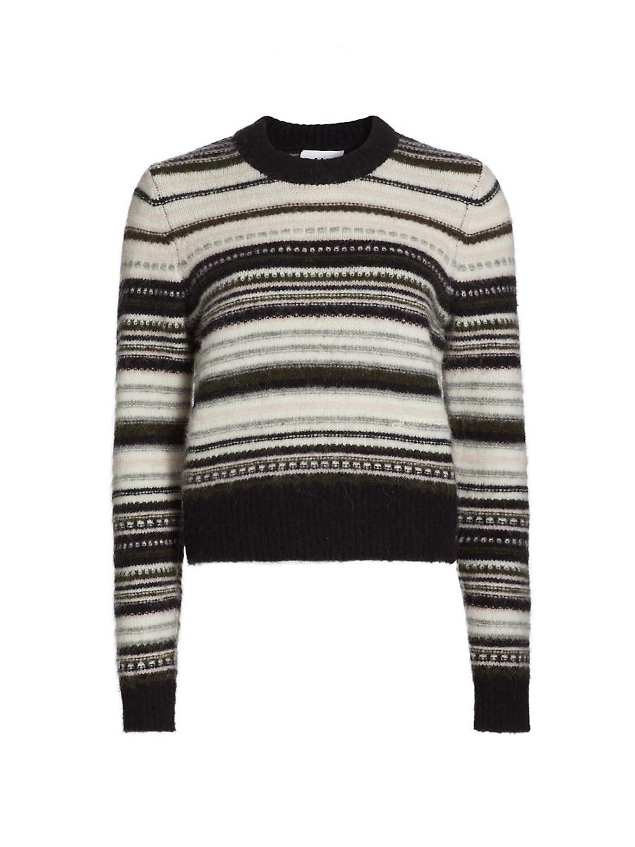 Womens Striped Alpaca-Blend Crewneck Sweater Product Image