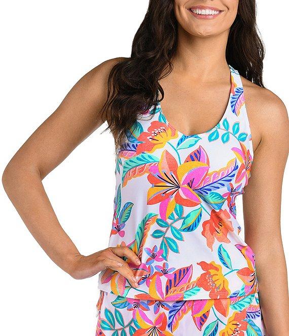 24th & Ocean Francesca Tropical Print High Waist Tummy Control Skort Swim Bottom Product Image