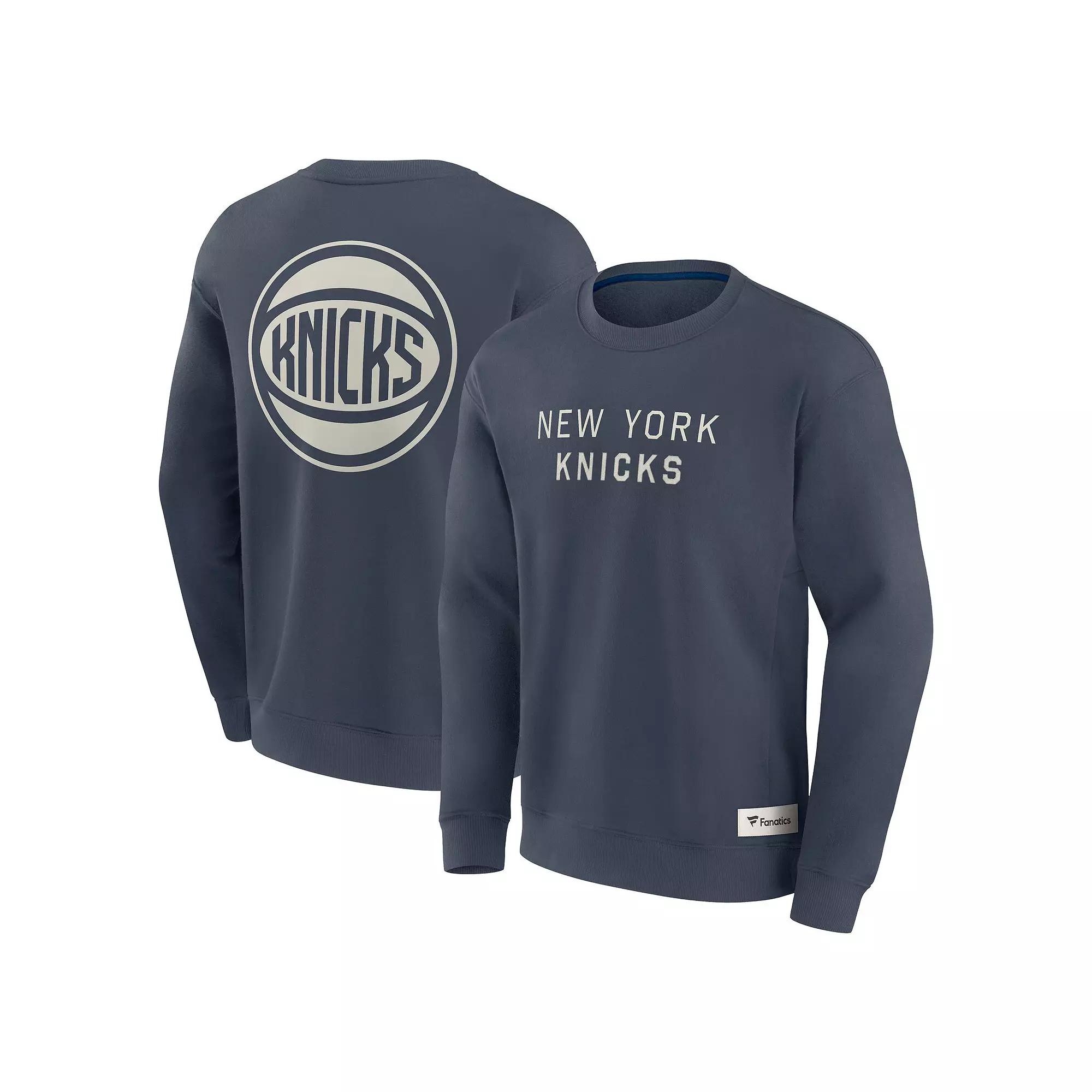 Men's Fanatics Blue New York Knicks Elements Future Ground Lettering Pullover Sweatshirt,  Product Image