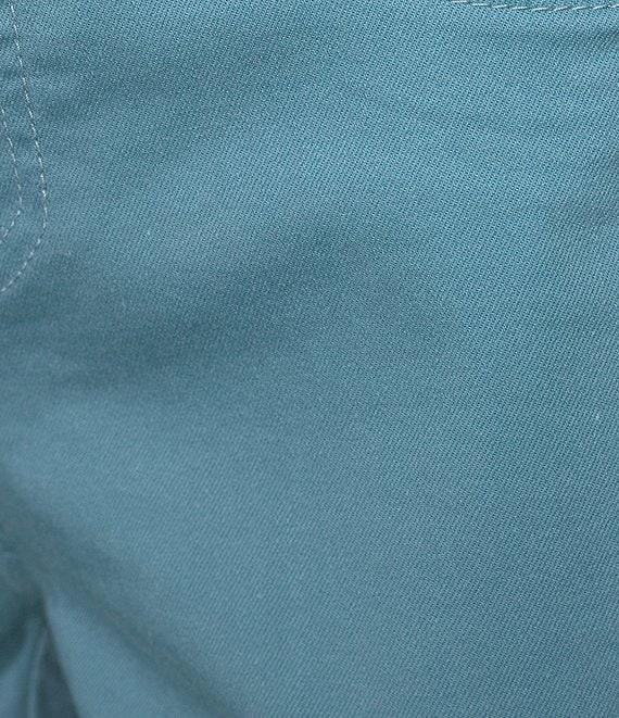 Intro Straight Leg Tulip Eyelet Embroidered Frayed Hem Pull-On Ankle Pants Product Image