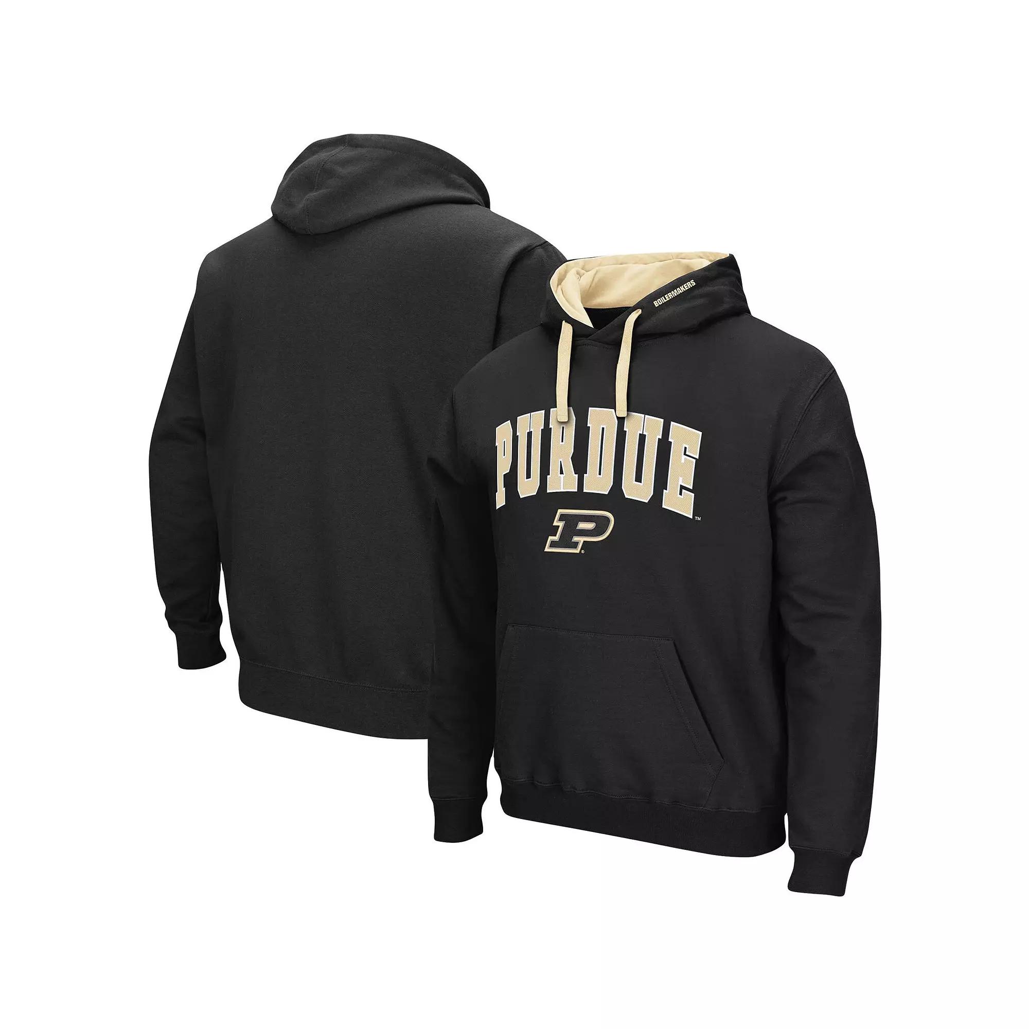 Men's Colosseum Black Purdue Boilermakers Big & Tall Arch & Logo 2.0 Pullover Hoodie,  Product Image