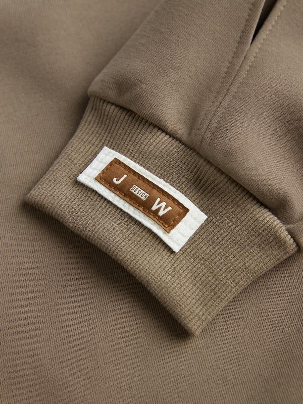 Solid Color Sleeve Embellished Oversized Hoodie Product Image