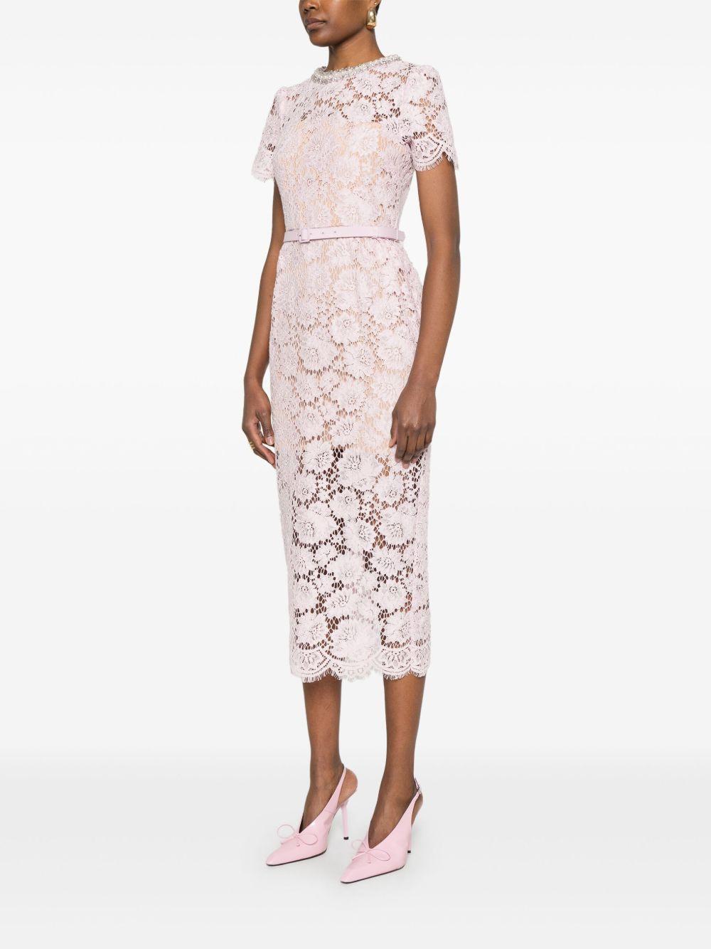 lace pearl-embellished midi dress Product Image