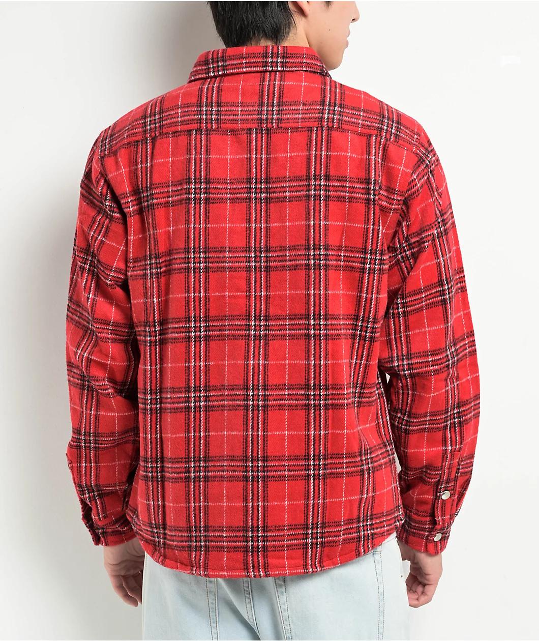 Pro Club Heavyweight Red Plaid Flannel Work Jacket Product Image