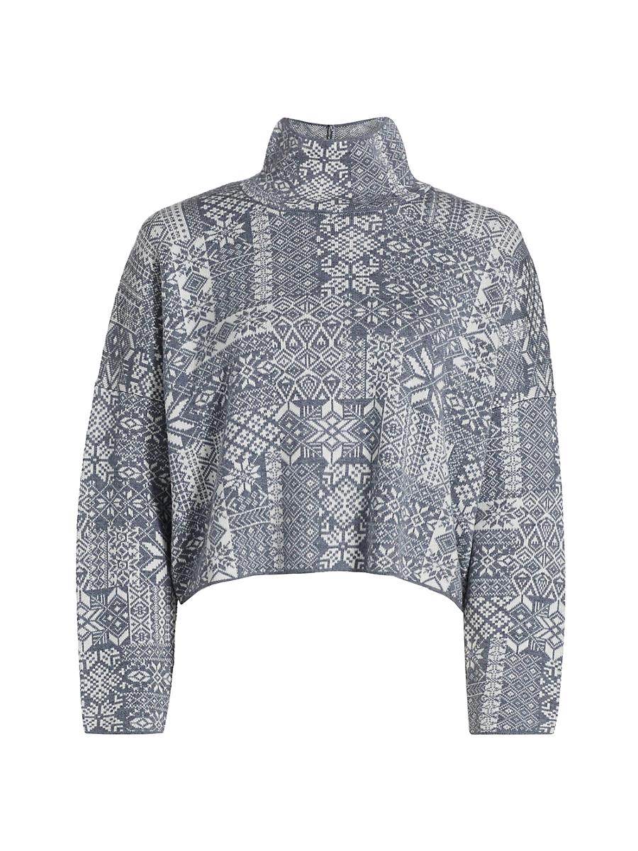 Womens Patchwork Jacquard Knit Top Product Image