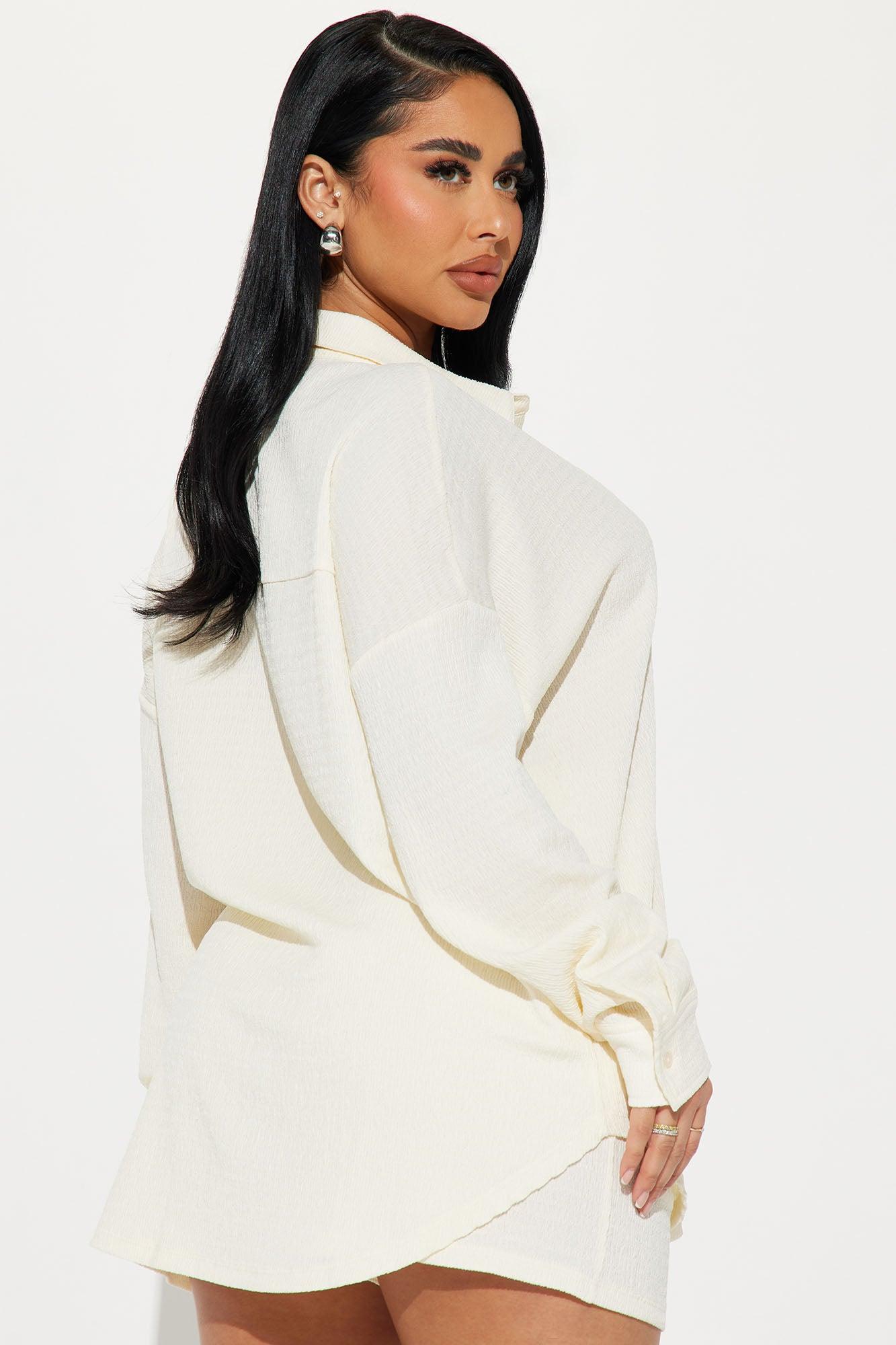 Bethany Textured Short Set - Cream Product Image