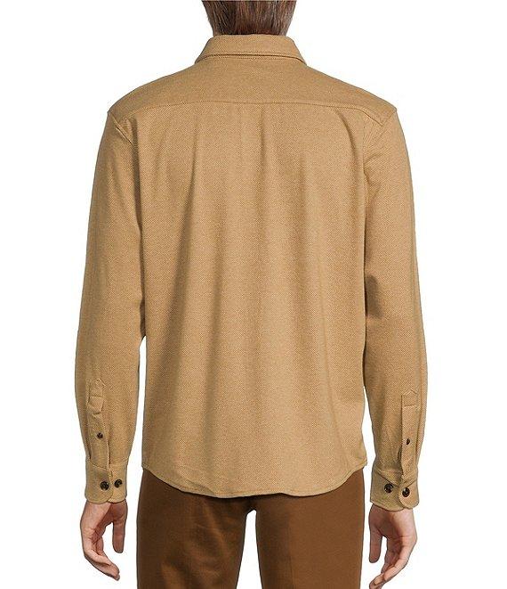Roundtree & Yorke Long Sleeve Button Down Collar Solid Knit Button Front Shirt Product Image