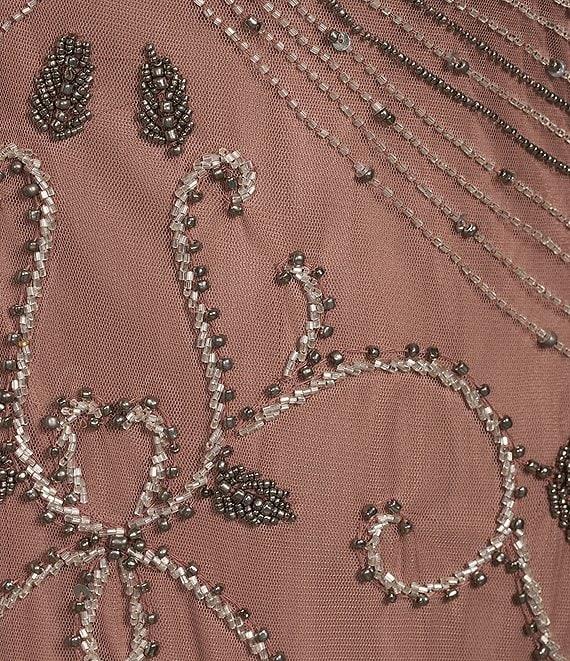 Pisarro Nights Plus Size Size V-Neck Short Sleeve Beaded Gown Product Image