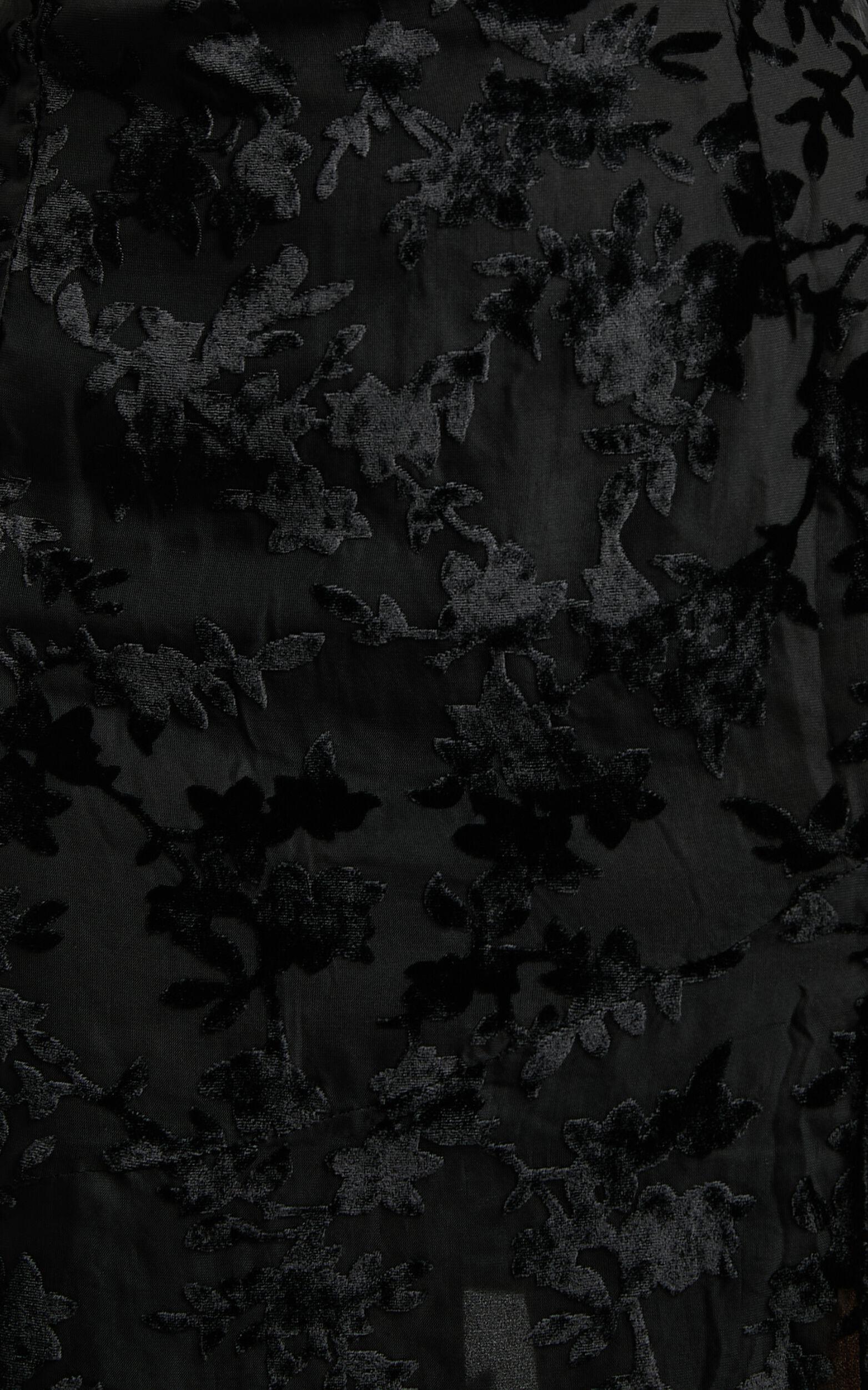 Aletta Maxi Dress - Cowl Cross Back Dress in Ebony Burn Out Floral Product Image